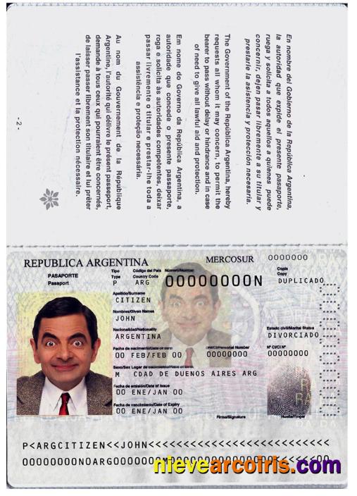 Argentina passport version 2